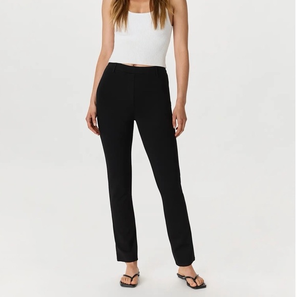 Quince Pants - Quince Ultra Stretch Ponte Straight Leg Pants Black XL Tall 32 Inseam